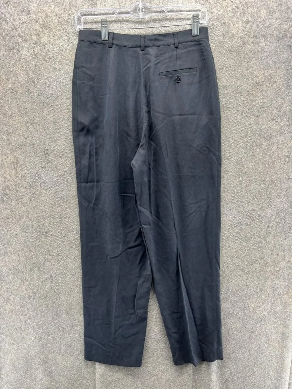 Lauren Ralph Lauren Pants Womens 10P Black Silk Twill Pleated Dress Trousers